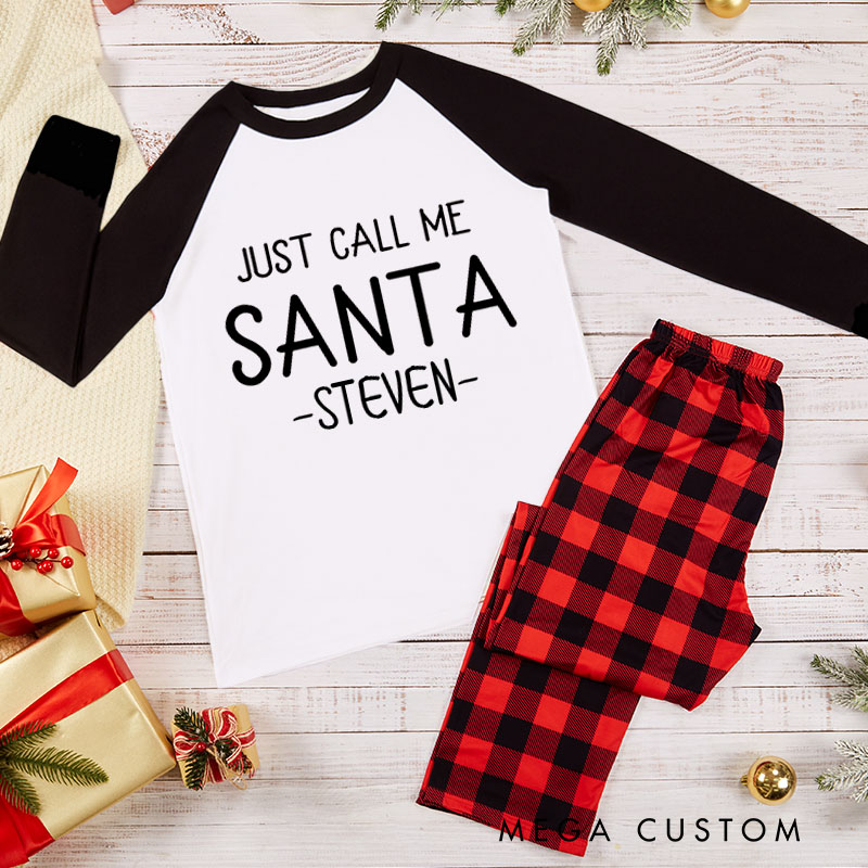 Personalized Couple Just Call Me Santa and Special Delivery from Santa Pajamas Christmas Matching Pjs for Husband Wife Boyfriend Girlfriend