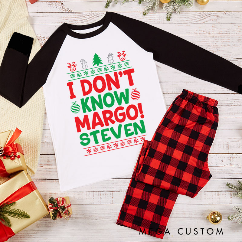 Personalized Couple I Don't Know and Why is the Carpet All Wet Xmas Pajamas Christmas Matching Pjs for Husband Wife Boyfriend Girlfriend