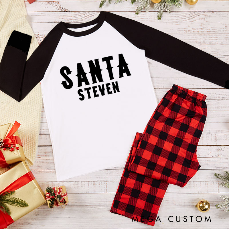 Personalized Couple Santa and I Put Out for Santa with Cookie Xmas Matching Pajamas Christmas Matching Pjs for Husband Wife Boyfriend Girlfriend