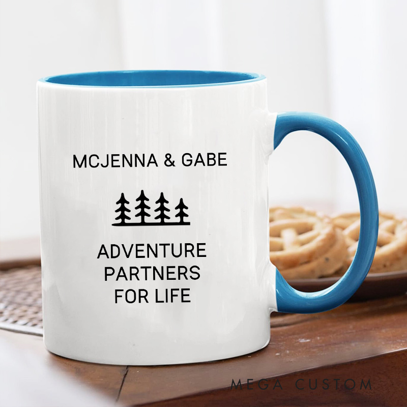 Personalized Couple Life Partner Mug Anniversary Coffee Cup for Her Him Ceramic Mug for Couple Newlyweds Anniversary Gift