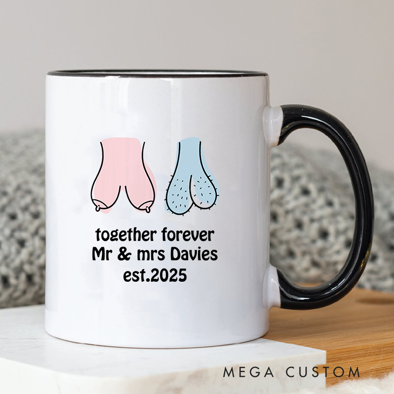 Personalized Funny Couple Mug Together Forever Gift for Her Him Newlywed Present Wedding Gift for Bride Groom Humour Gift for Wife Husband