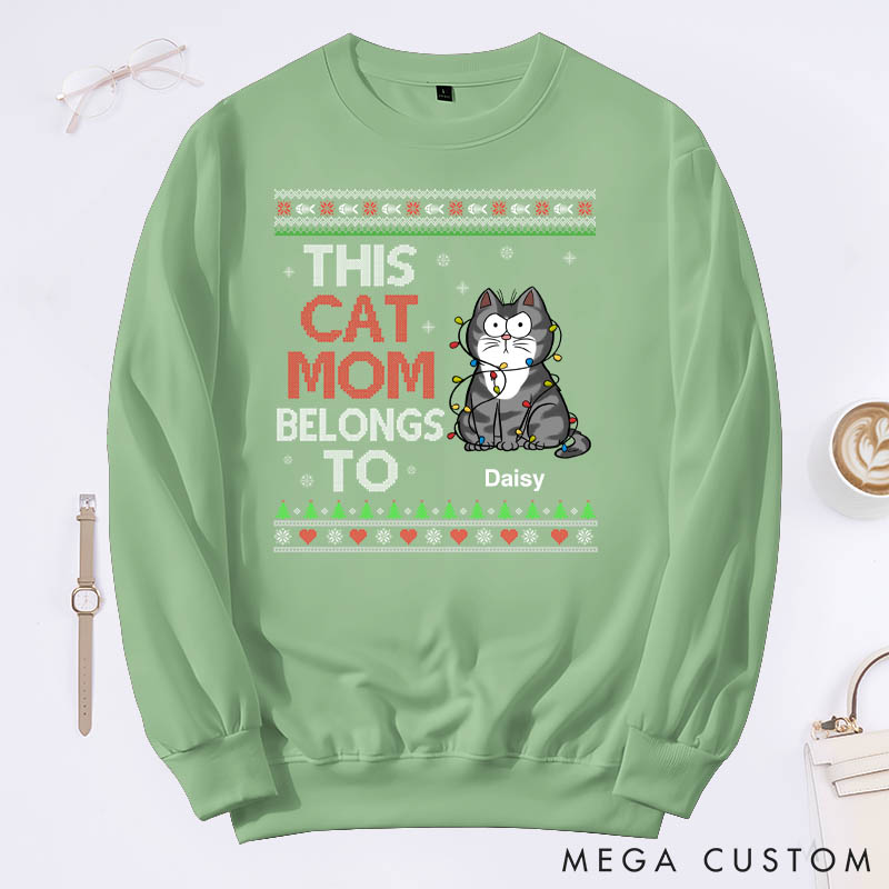 Personalized Cat Lover This Cat Mum Belongs to Sweatshirts