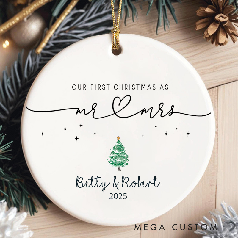 Personalized Our First Christmas as Mr and Mrs Ornament Couple 1st Christmas Ornament With Name Couple Home Decor Ornament