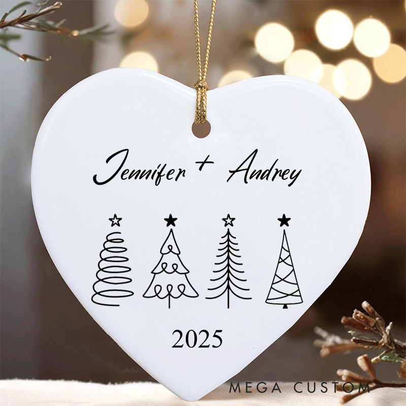 Personalized Christmas Trees Ornament Couple Christmas Trees Ornament for Couple with Name Couple Home Decor Ornament