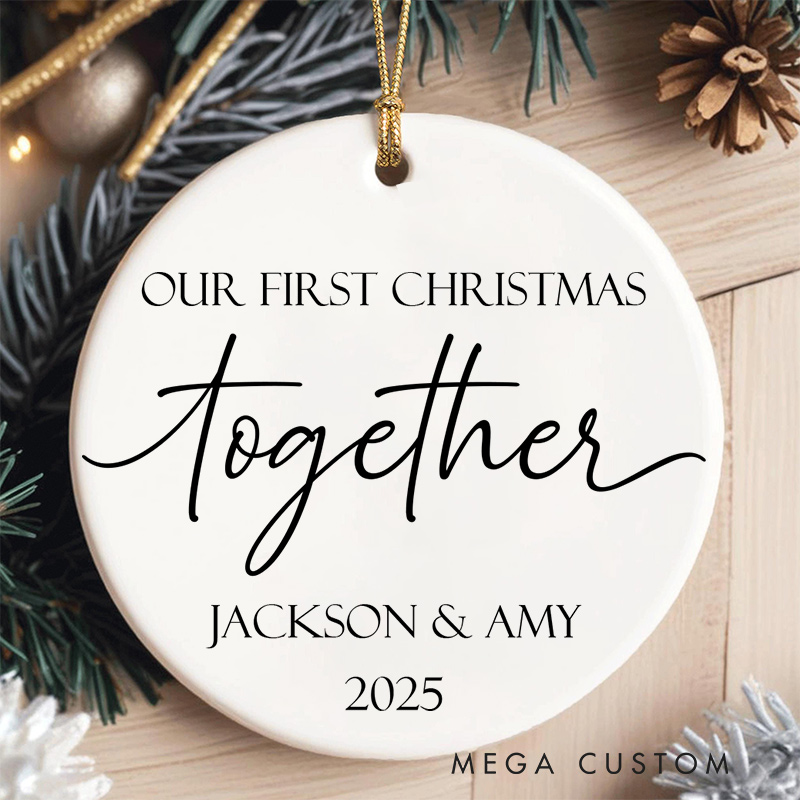 Personalized Our First Christmas Together Ornament Couple 1st Christmas Ornament for Husband Wife Family Xmas Home Decor Ornament