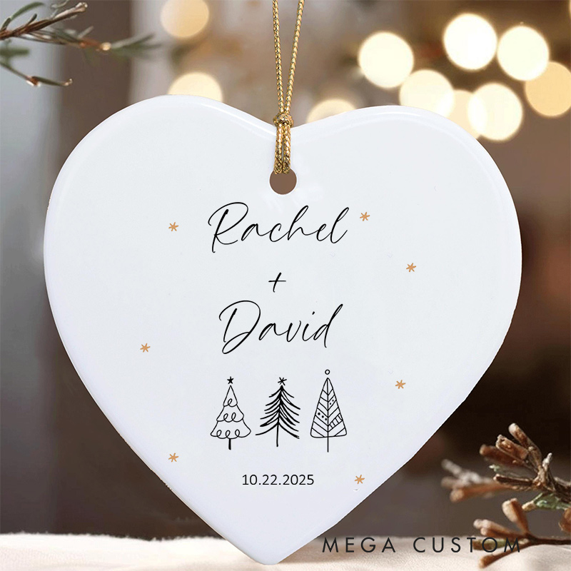 Personalized Couple's Christmas Ornament Couple Christmas Trees Ornament for Husband Wife Family Xmas Home Decor Ornament