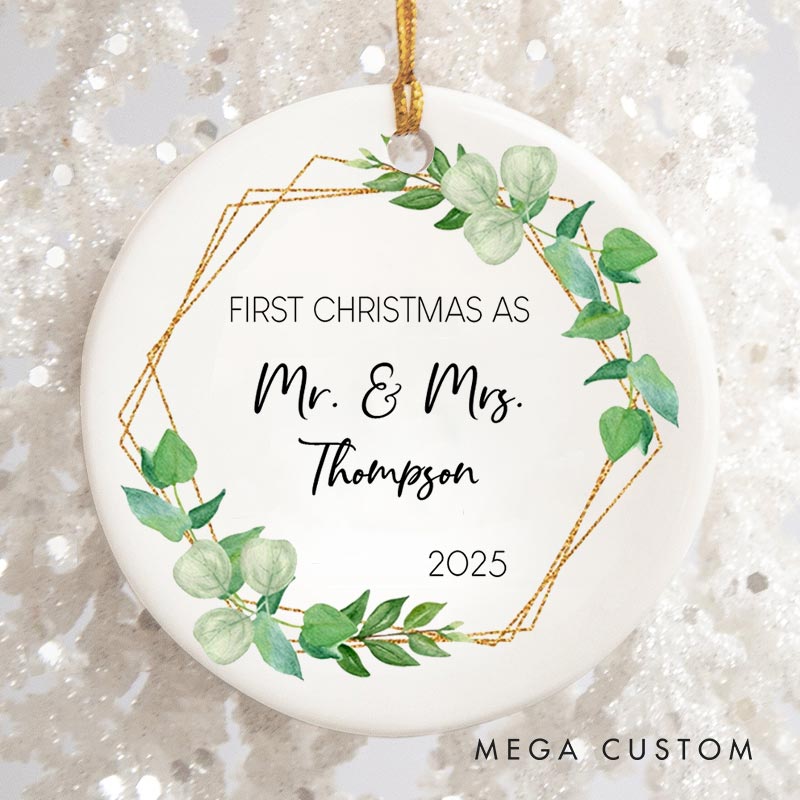 Personalized First Christmas as Mr and Mrs Ornament Couple Christmas Ornament for Him Her Husband Wife Xmas Decor Ornament