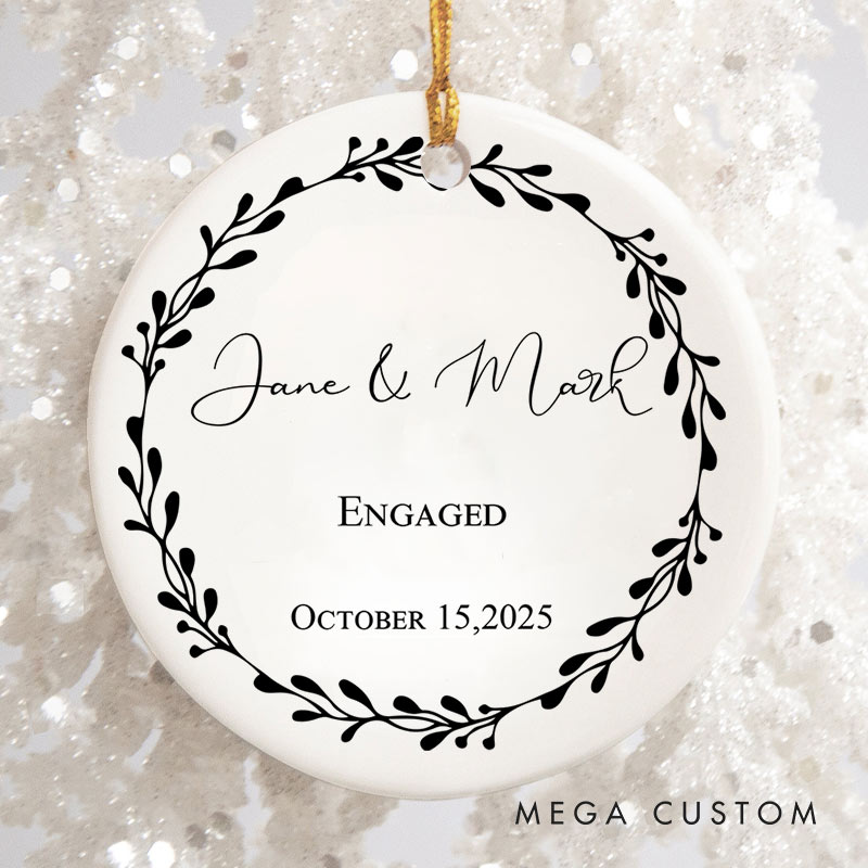 Personalized Couple Engaged Christmas Ornament Couple Engagement Christmas Ornament for Him Her Xmas Decor Ornament