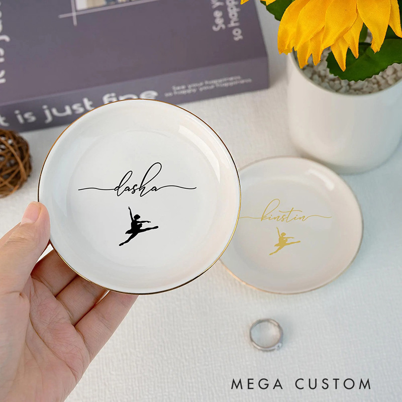 Personalized Dance Gifts Jewelry Dish Ring Dish for Girl Daughter Wife Birthday Gift Senior Dance Team Gifts Dance Sister Gifts