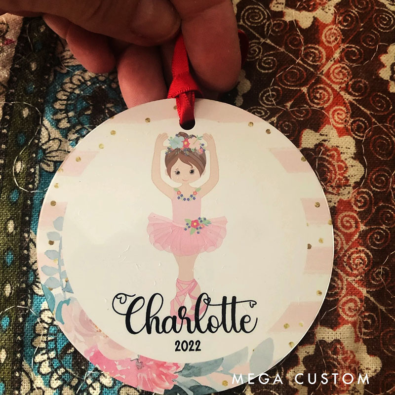 Personalized Christmas Ballerina Ornament Dance Ornament Ballet Ornament Ballet Gift for Ballerina Dancer for Girl Wife Daughter