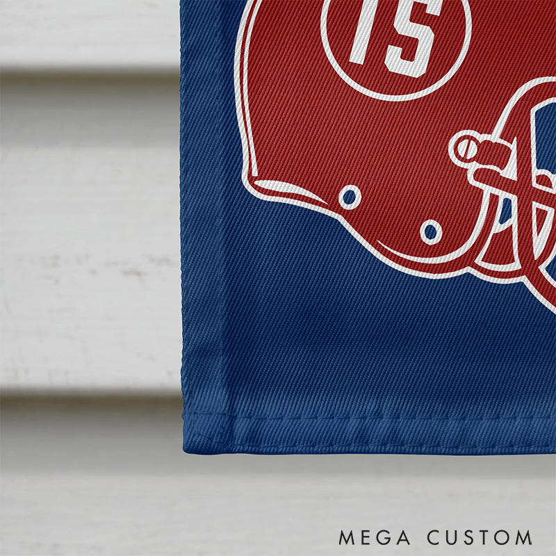 Personalized American Football "House Divided" Garden Flag with Custom Your Number and Color