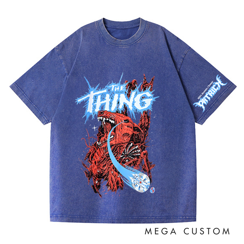 Personalized 100% Human Horror Halloween Washed T-Shirts for Movie TV Show Lovers