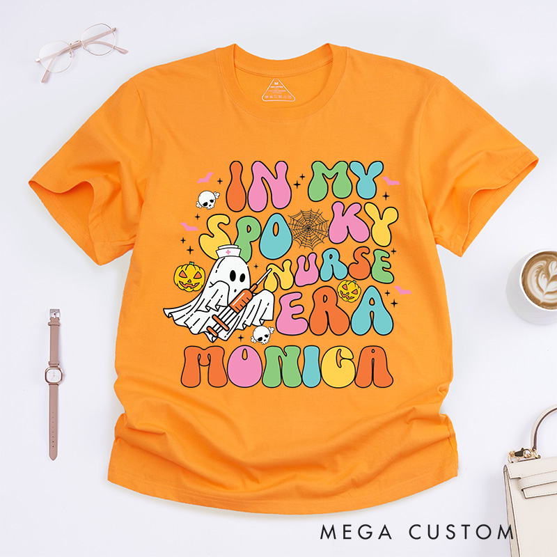 Personalized Nurse T-Shirts In My Spooky Nurse Era Fashion Design T-Shirts Nurse Halloween Gifts