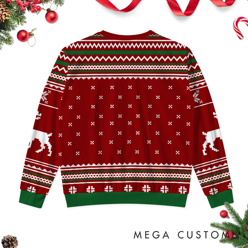 Personalized Couple Why Is The Carpet All Wet and I Don’t Know Christmas Ugly Sweater Christmas Gift for Boyfriend Girlfriend Husband Wife
