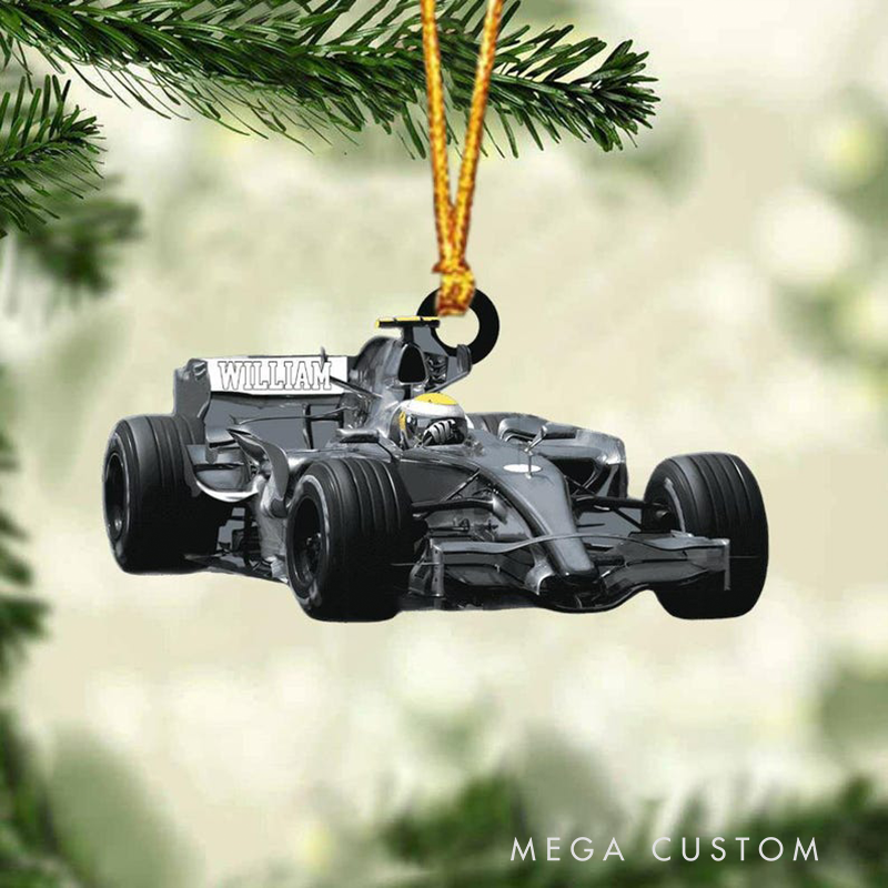 Personalized F1 Racing Car Christmas Ornament, Custom Acrylic Ornament Gift for Racing Lovers and Motorsport Fans