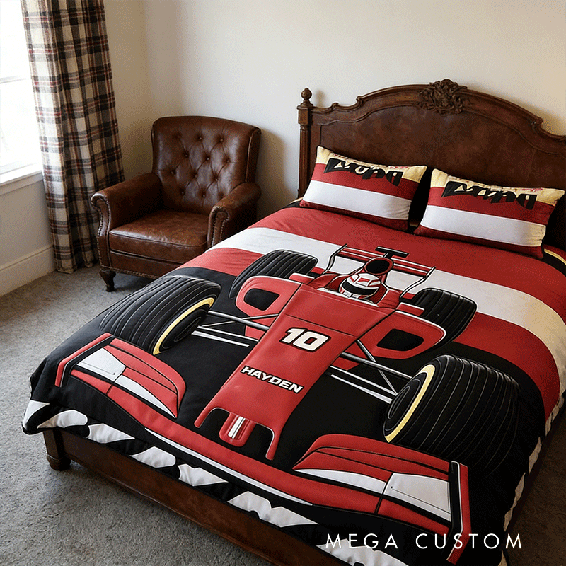 Personalized Speed Car Adventure Quilt Bed Set Unique Gift for Racing Lovers