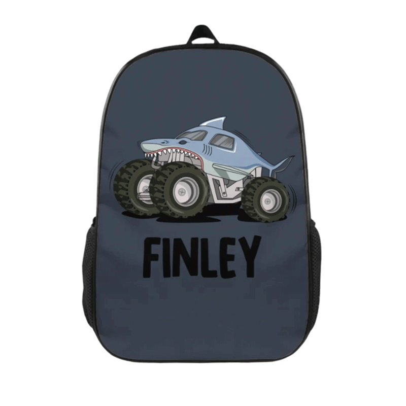 Personalized Shark Truck Backpack with Custom Name Unique Backpack for Kids
