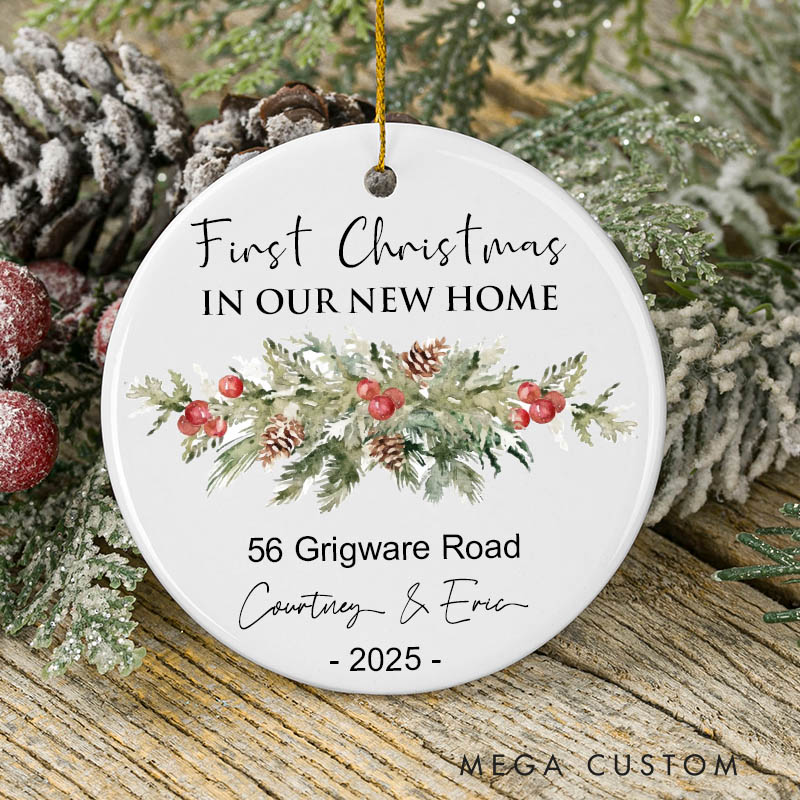 Personalized New Home Ornament Our New Home Ornament 2025 New House Christmas Ornament Housewarming Gift First Christmas in Our New Home Ornaments