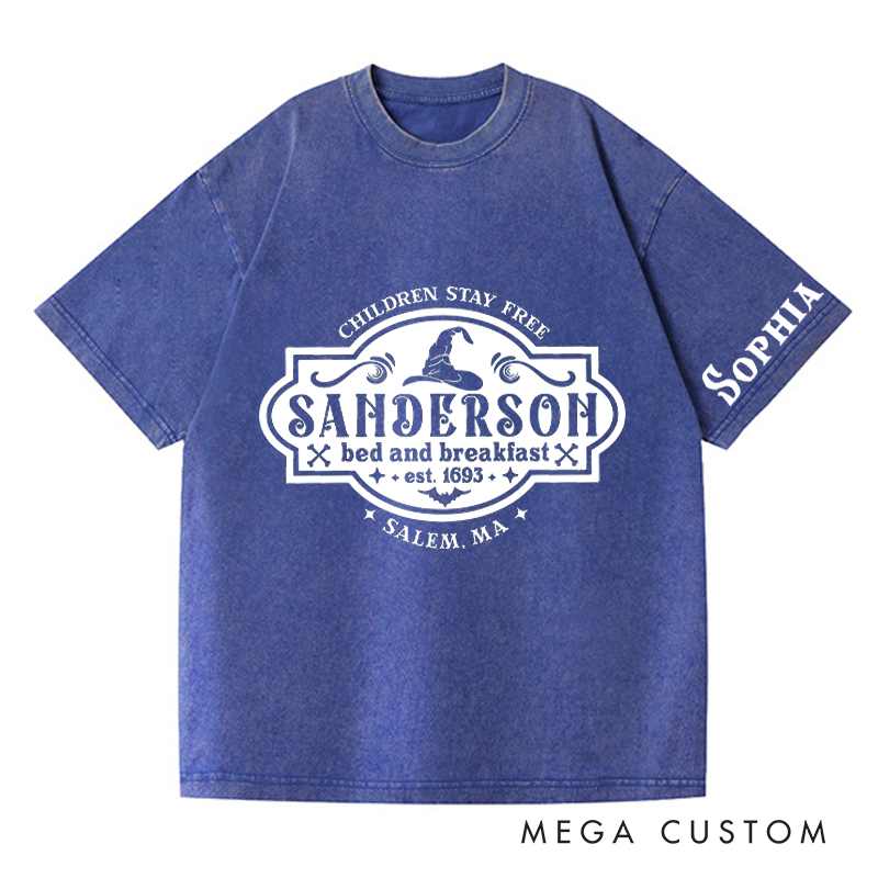 Personalized Vintage Bed and Breakfast Washed T-Shirts Horror Movie Tshirt Witch Horror Movie Shirt