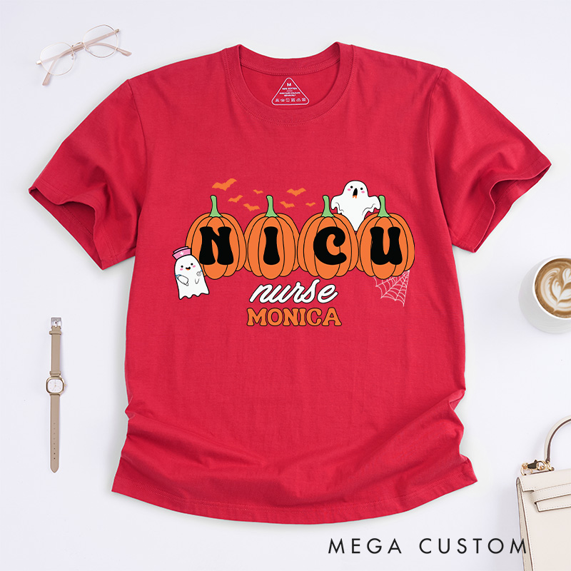 Personalized Nurse T-Shirts NICU Nurse Design Fashion Design T-Shirts Nurse Halloween Gifts