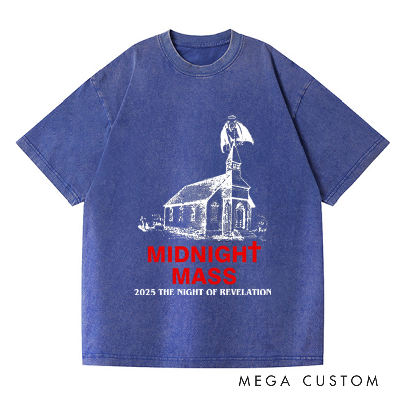 Personalized Midnight Mass Horror Movie Washed T-Shirts Scary Movie Tshirt Retro Movie Shirt Halloween