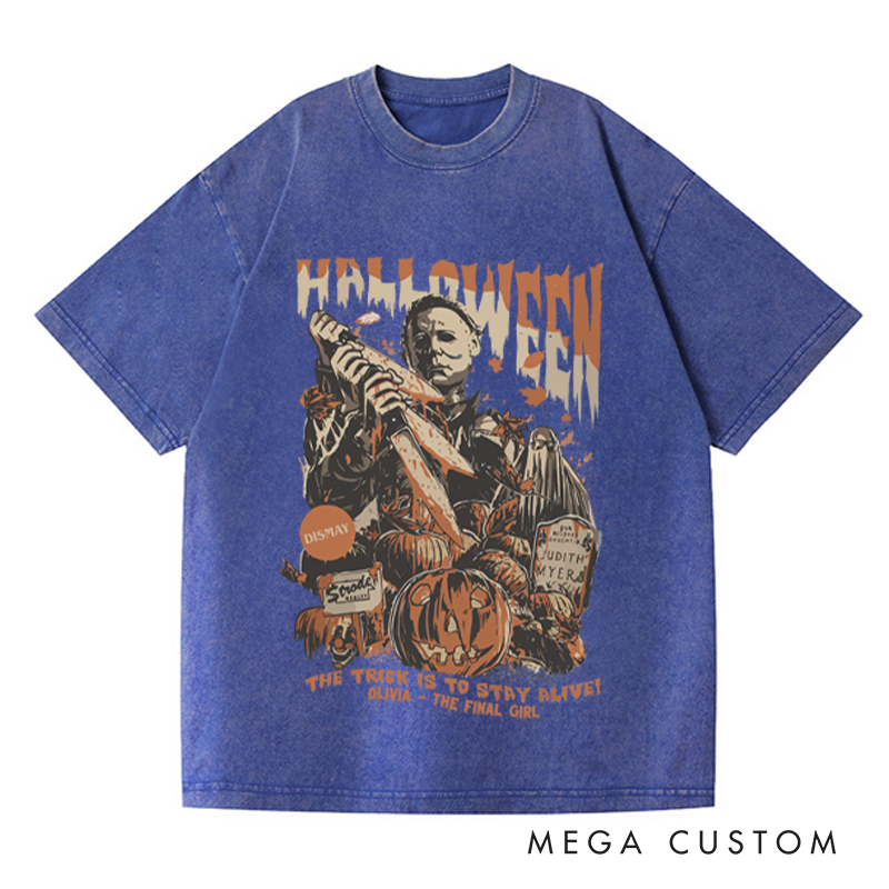 Personalized Retro the Friday Horror Movie Washed T-Shirts Horror Spooky Movies Tshirt Film Fan Shirt Halloween