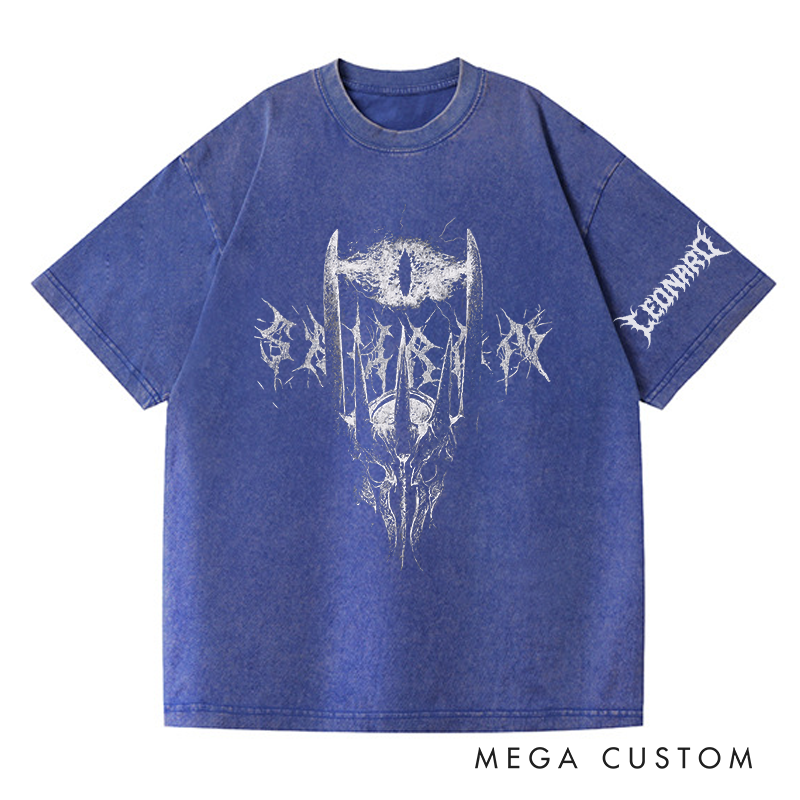 Personalized Retro Dark Lord Fantasy Movie Washed T-Shirts Fantasy Movies Fandom Tshirt Film Fan Booklover Shirt Halloween