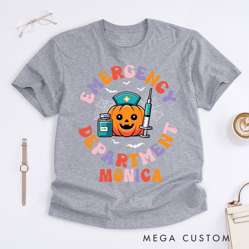 Personalized Nurse T-Shirts Emergency Department Fashion Design T-Shirts Nurse Halloween Gifts
