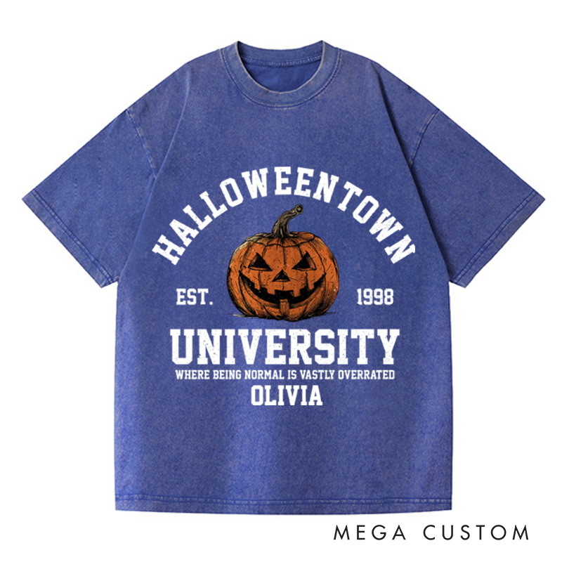 Personalized Retro Halloweentown Est 1998 Horror Movie Washed T-Shirts Horror Spooky Movies Tshirt Film Fan Shirt Halloween