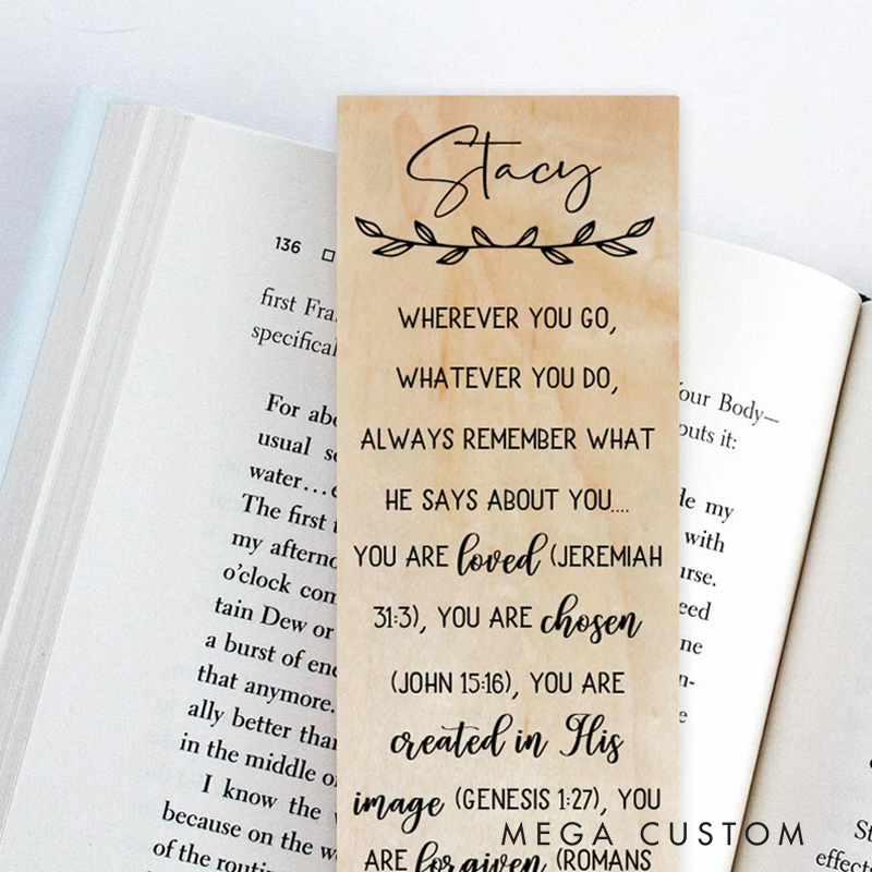 Personalized Wood Bookmark for Best Friend Jeremiah 31:3 Christian Gift for Birthday Unique Gifts for Long Distance Book lover