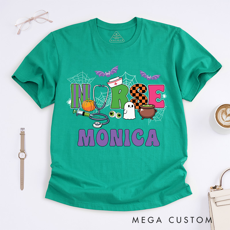 Personalized Nurse T-Shirts Halloween Nurse Design T-Shirts Nurse Halloween Gifts