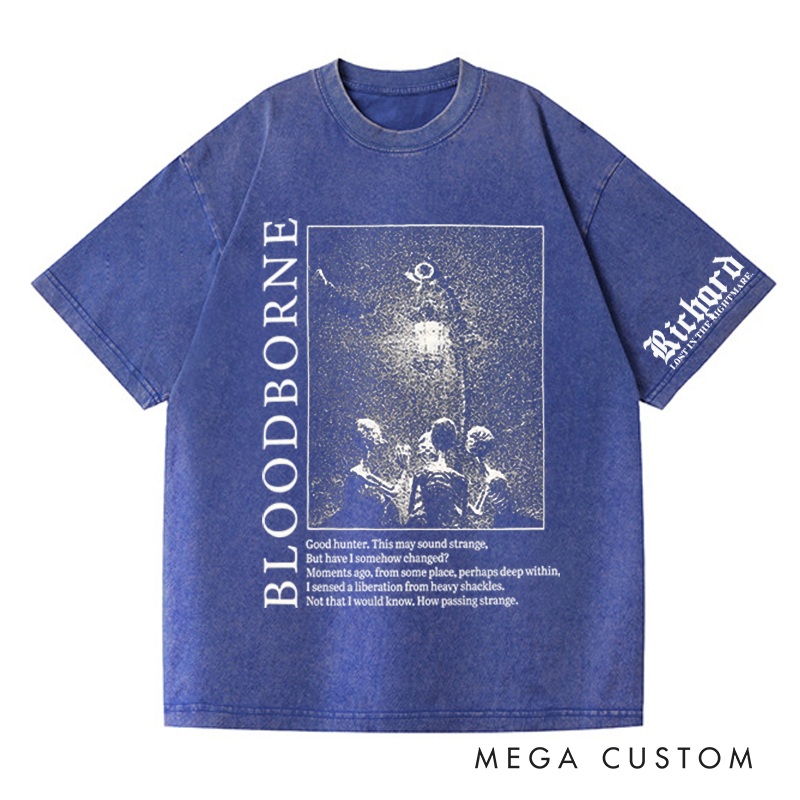 Personalized Good Hunter Gothic Game Washed T-Shirts Video Game Tshirt Nightmare Hunter Shirt Halloween