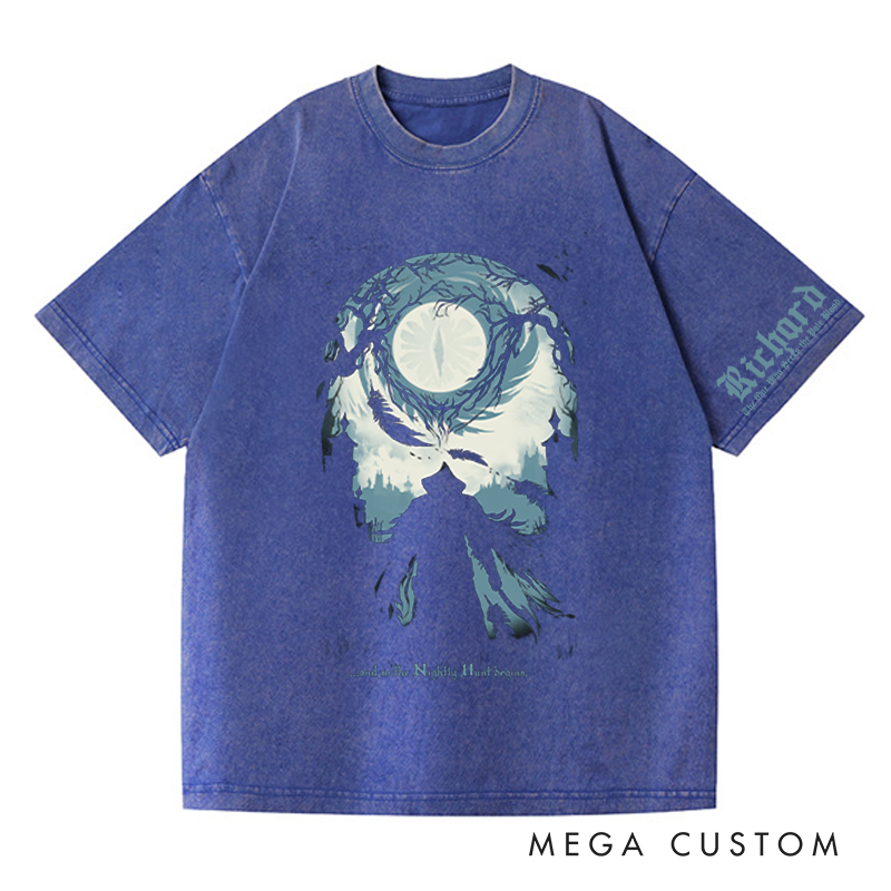 Personalized Nightly Hunt Begins Gothic Game Washed T-Shirts Video Game Tshirt Nightmare Hunter Shirt Halloween