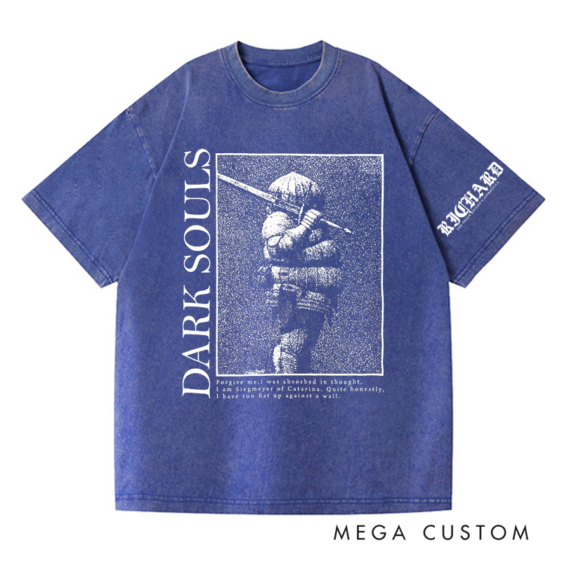 Personalized Siegmeyer Gothic Game Washed T-Shirts Video Game Tshirt Undead Shirt Halloween