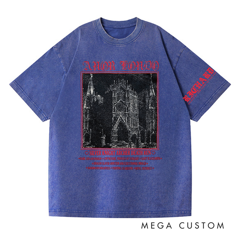 Personalized Anor Londo Gothic Game Washed T-Shirts Video Game Tshirt Undead Shirt Halloween