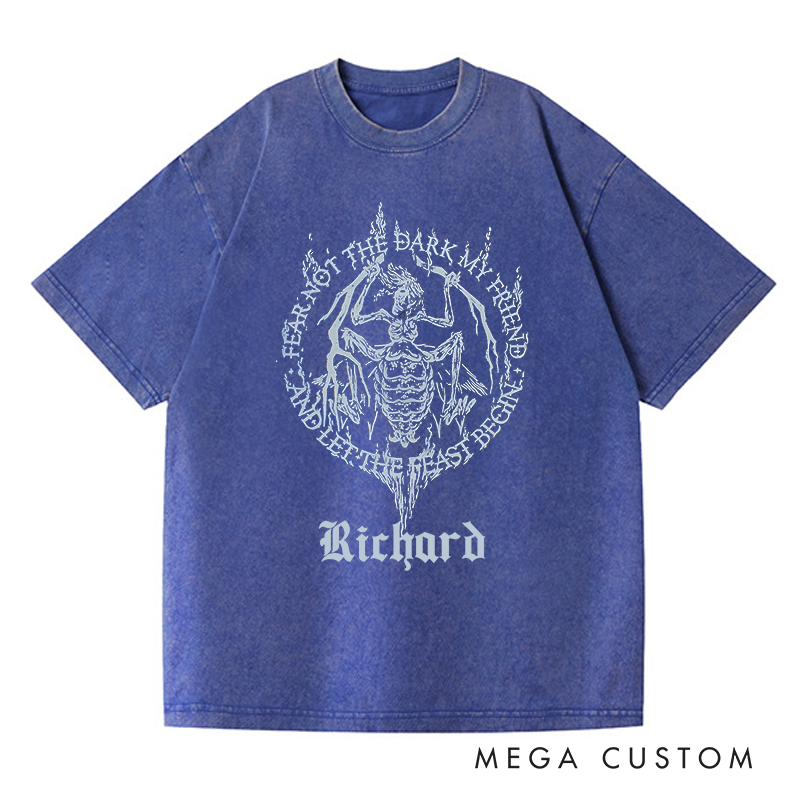 Personalized Let the Feast Begin Gothic Game Washed T-Shirts Video Game Tshirt Undead Shirt 
