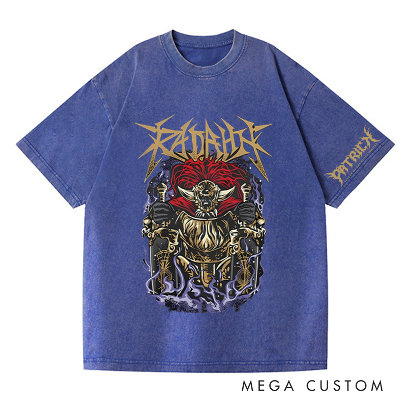 Personalized Metal Radahn Gothic Game Washed T-Shirts Video Game Tshirt Soulslike Shirt