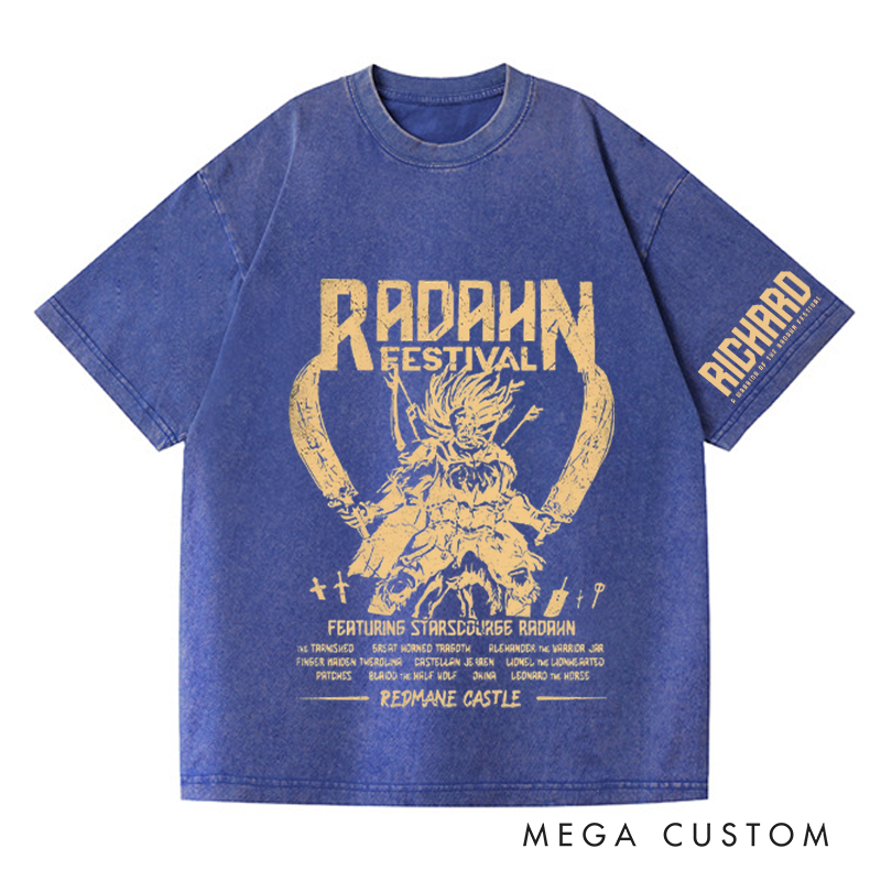 Personalized Radahn Festival Gothic Game Washed T-Shirts Video Game Tshirt Soulslike Shirt Music Lover