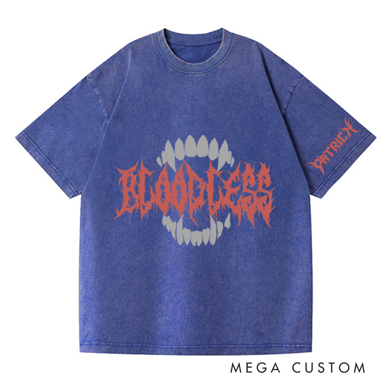 Personalized Bloodless Game Washed T-Shirts Vampire Video Game Tshirt Fantasy Game Shirt