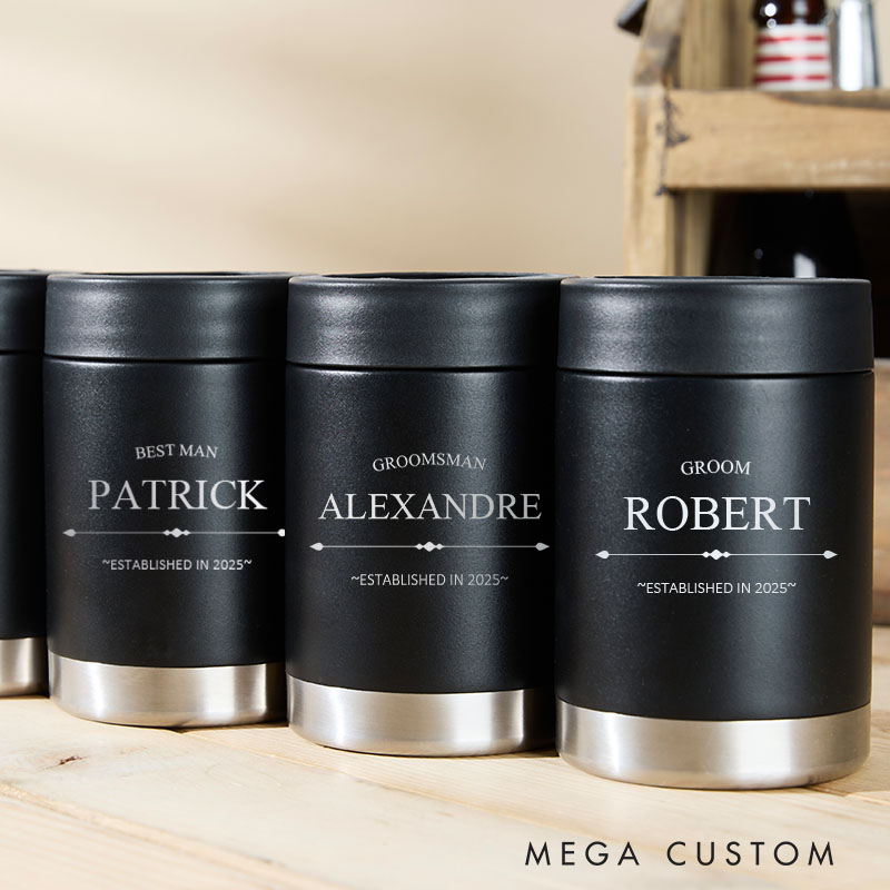 Personalized Wedding Party Can Coolers Bachelor Party Gifts for Groom Best Man Groomsmen Proposal Can Holder