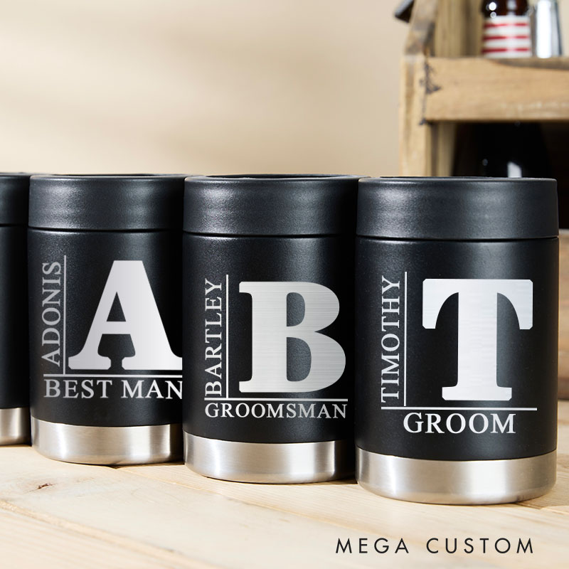 Personalized Groom Can Cooler Groomsman Bachelor Party Can Cooler Wedding Party Can Holder for Him Best Man Proposal Gift