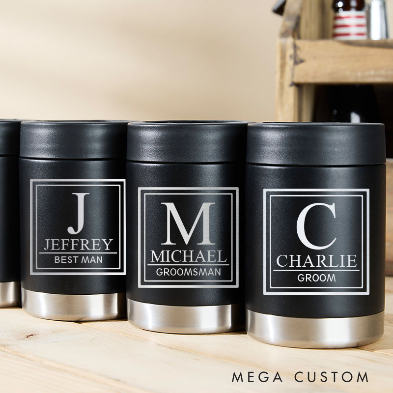  Personalized Wedding Can Coolers for Groom Club Bachelor Party Gift for Groom Best Man Proposal Can Cooler Groomsmen Beer Can Holder