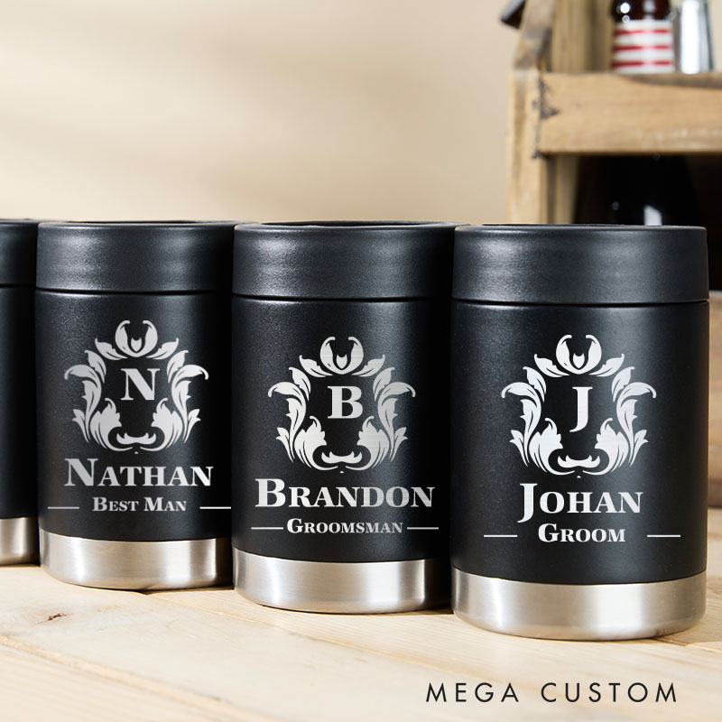 Personalized Groom Club Can Cooler Men’s Wedding Party Can Cooler for Him Groomsmen Favors Beer Can Cooler Bachelor Can Holder