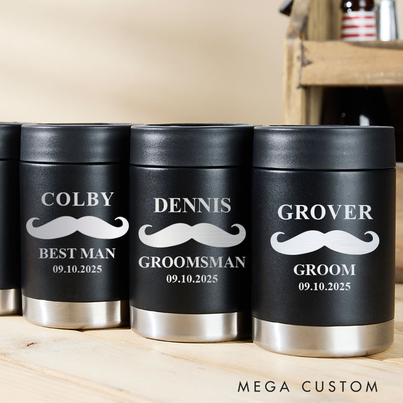 Personalized Groomsmen Proposal Can Cooler Groom Club Wedding Can Holder Bachelor Party Beer Can Holder for Best Man