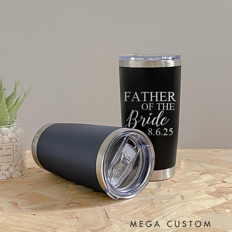 Personalized Father of the Bride Father of the Groom Tumbler 20oz Insulated Tumbler For Groom Dad Bride Dad Bachelor Party Tumbler Father