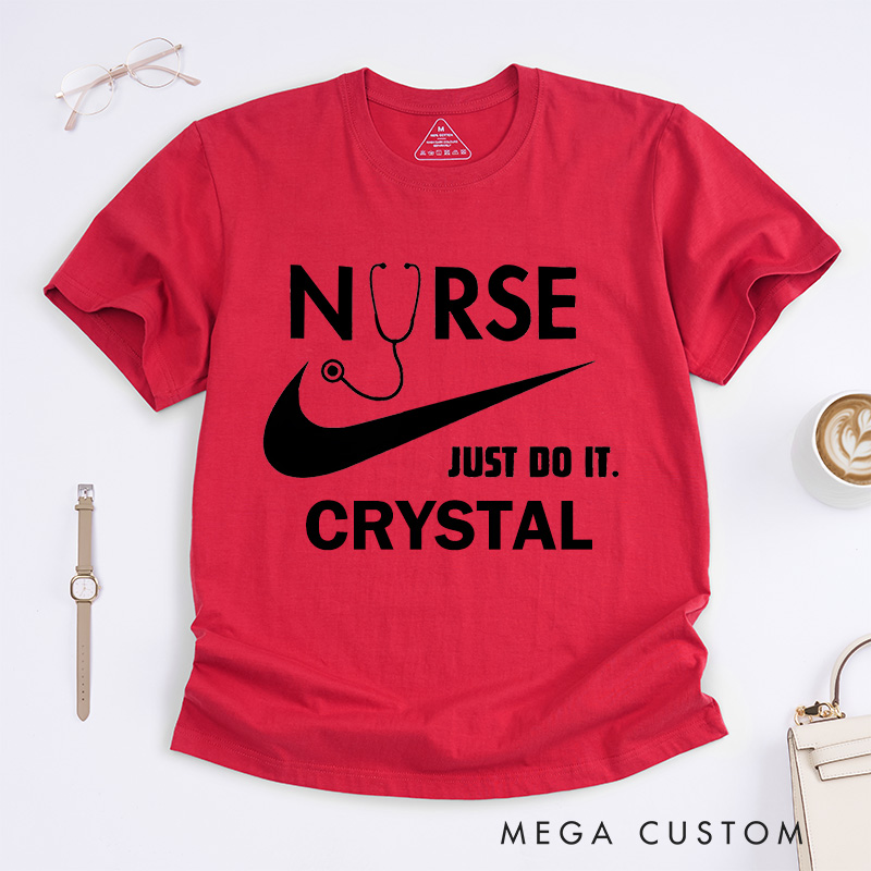 Personalized Nurse T-Shirts Nurse in Action Fashion Design T-Shirts