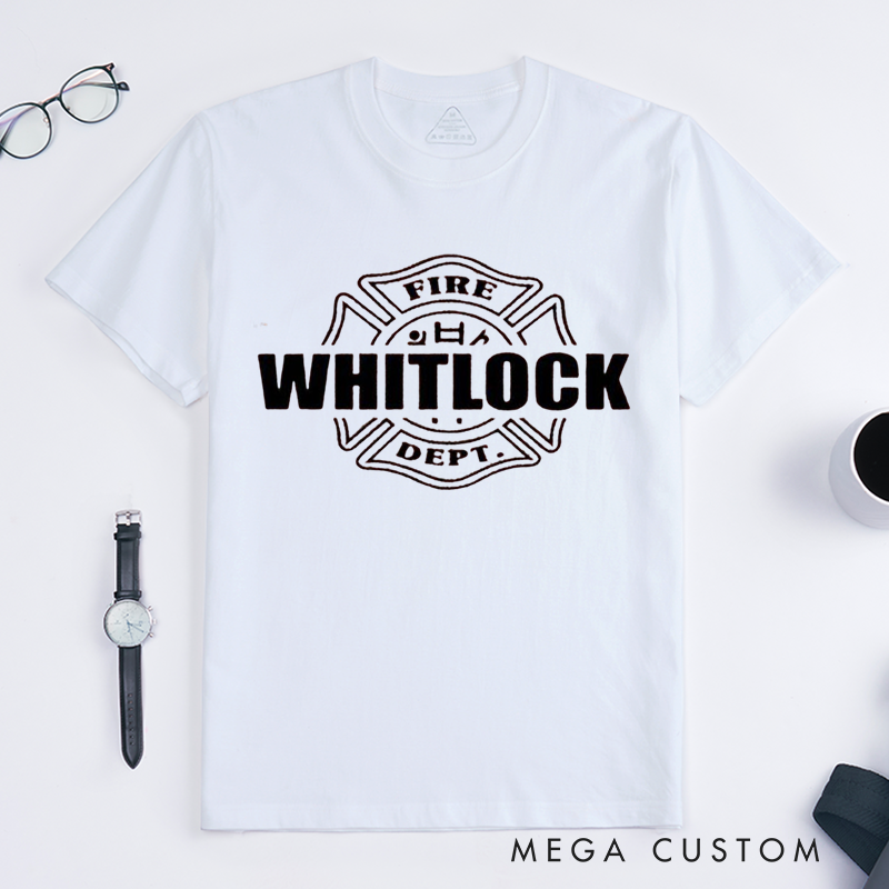 Personalized Classic T-Shirt for Firefighter Fire Department Logo Design Gift for Firefighter T-Shirt