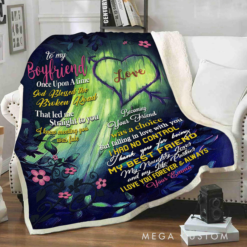 Personalized God Blessed the Broken Road Soft Throw Blanket with Name Religious Day Birthday Christmas Gift for Christians