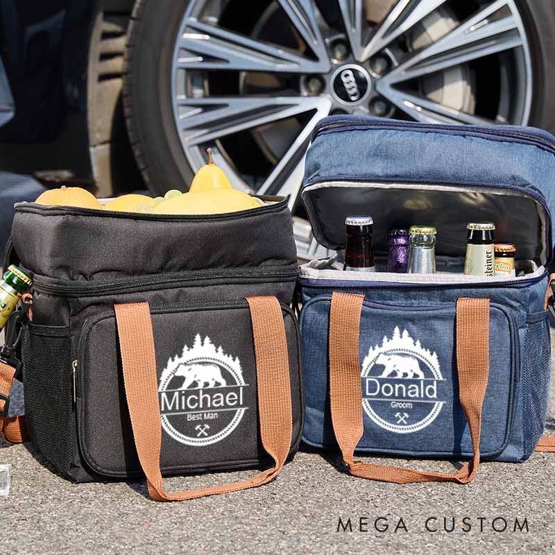 Personalized Groomsmen Cooler Bag Groomsmen Gifts Beer Cooler Bag Men's Gift Cooler Bag for Groom Best Man Bachelor Party Gift Bag