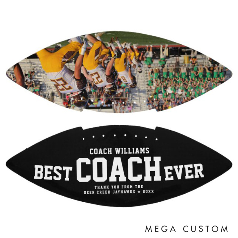 Personalized American Football "BEST COACH EVER" with Custom Photo and Coach Name
